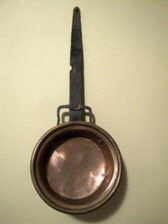 Antique Copper Pot Pan Wrought Iron Handle