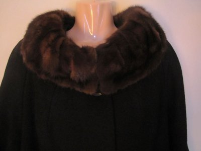 Vintage Coat with Fur Collar Madmen Vintage 1950