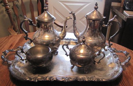 Rogers Silverplate Tea Coffee Set with tray - 6 piece